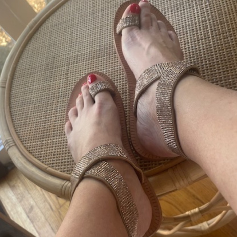 Free People leather gold wrap strap sandal Size 38 NWOT